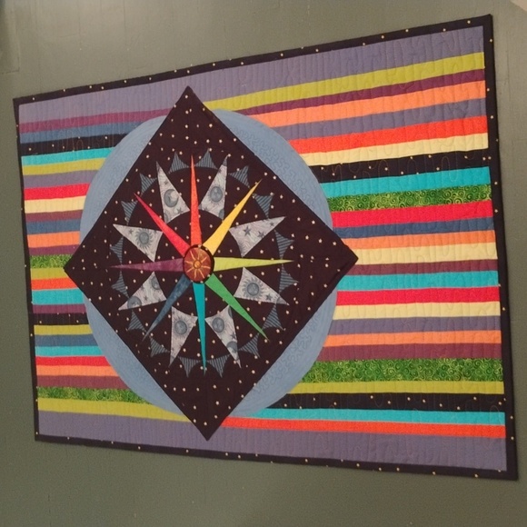 Mariners Compass Art Quilt Wall Art